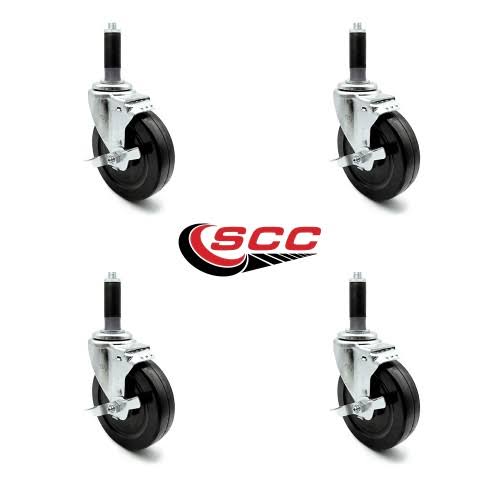5x22 x 1.25 Hard Rubber Wheel Swivel Casters P50666