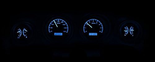 1969 70 Ford Mustang Analog Dash Gauge System Black Alloy Blue Backlighting I99825