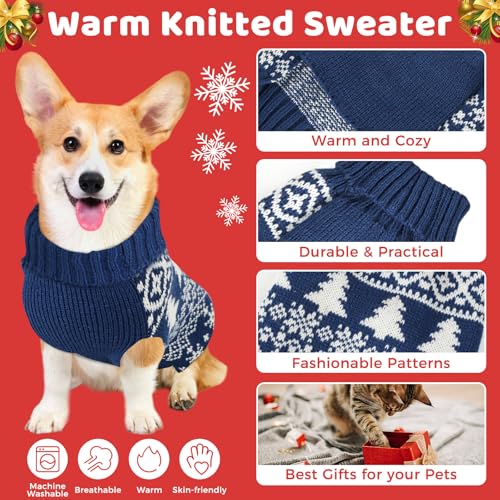 Christmas Dog Sweaters Turtleneck Double Knitting K97620