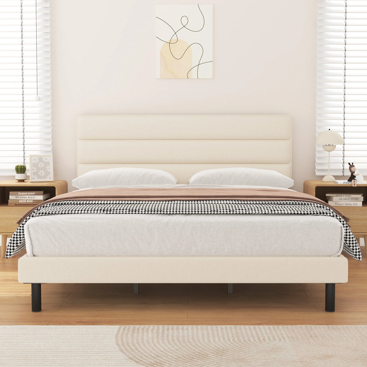 Twin Size Upholstered Platform Bed Frame K2989