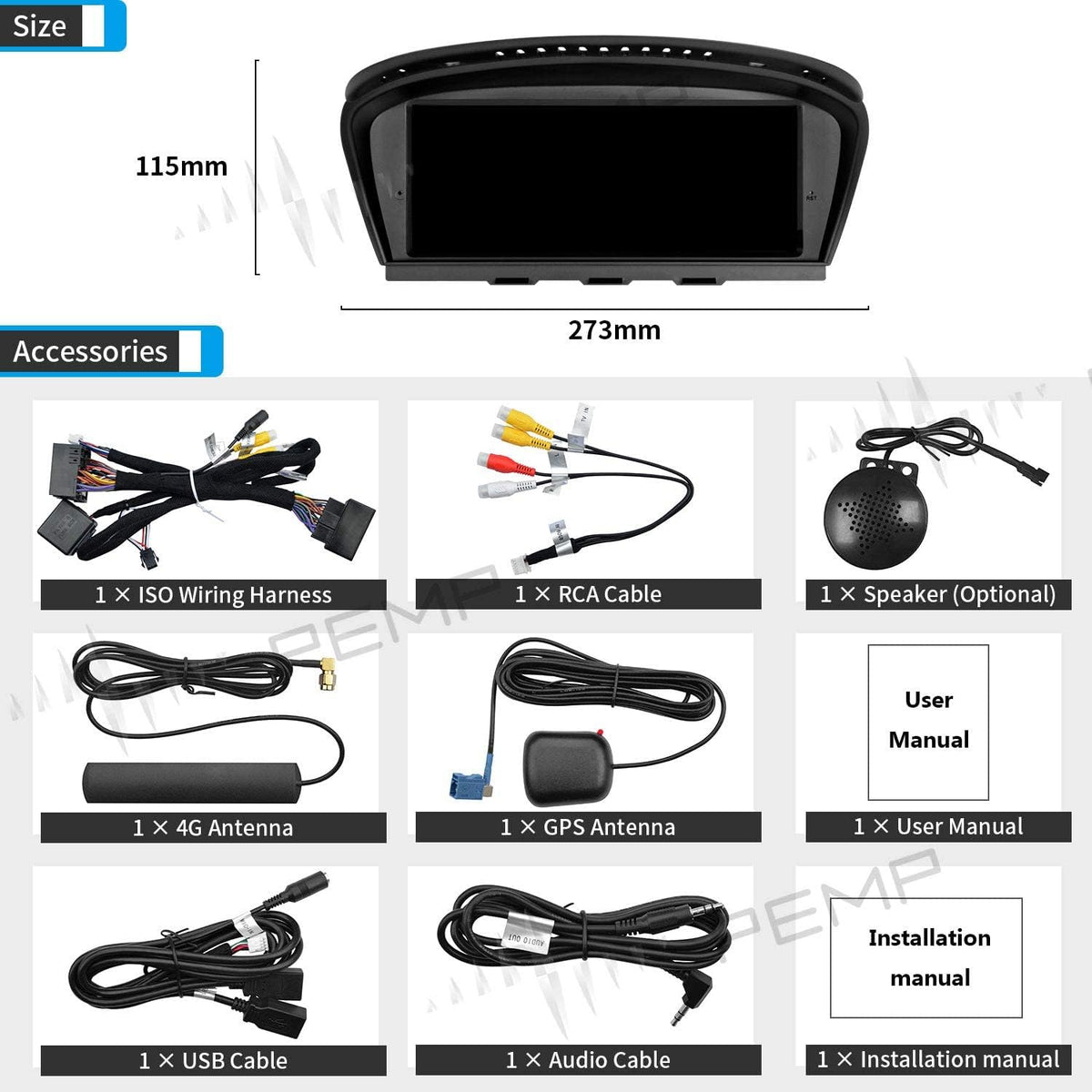 8.8 inch IPS Screen Android 10 Qualcomm 8-core 4+64G Carplay Head Unit W453848