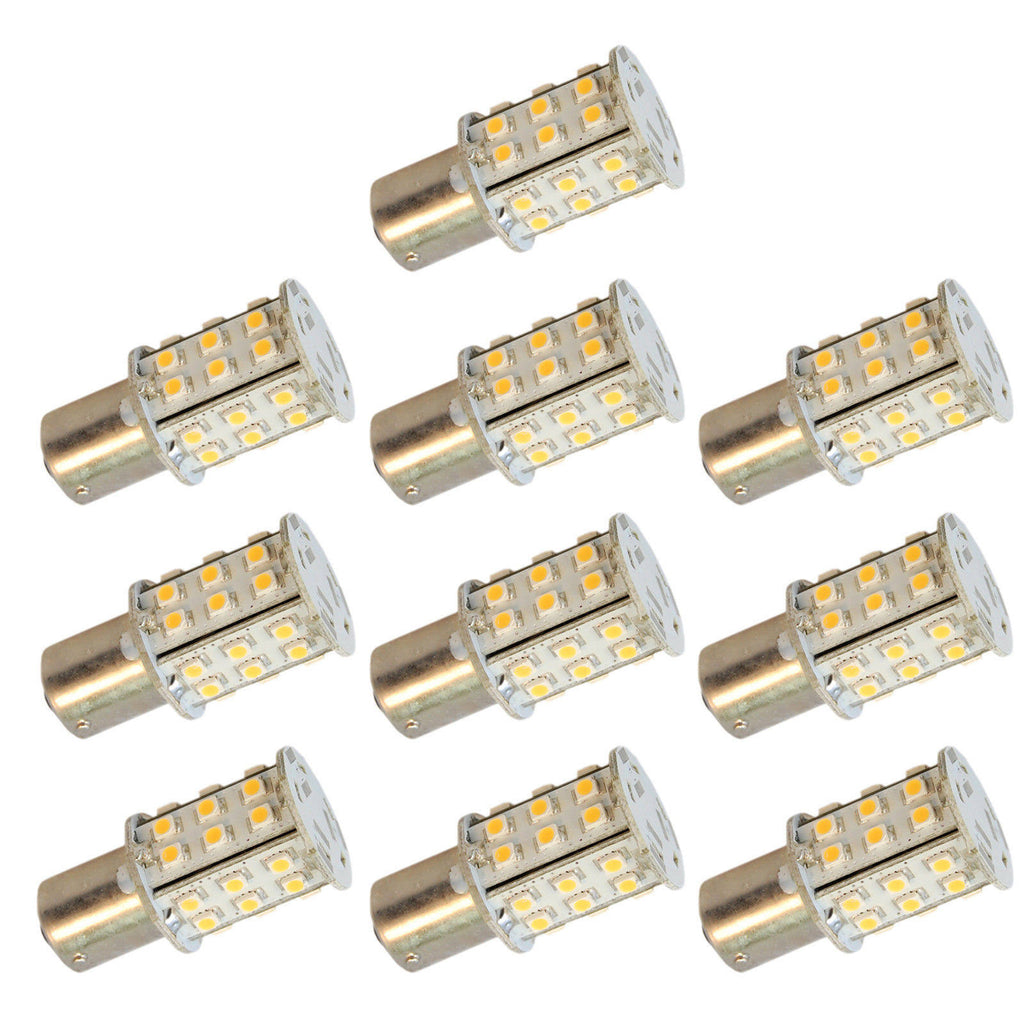 10x BA15S SMD LED Warm White Bulbs O96009