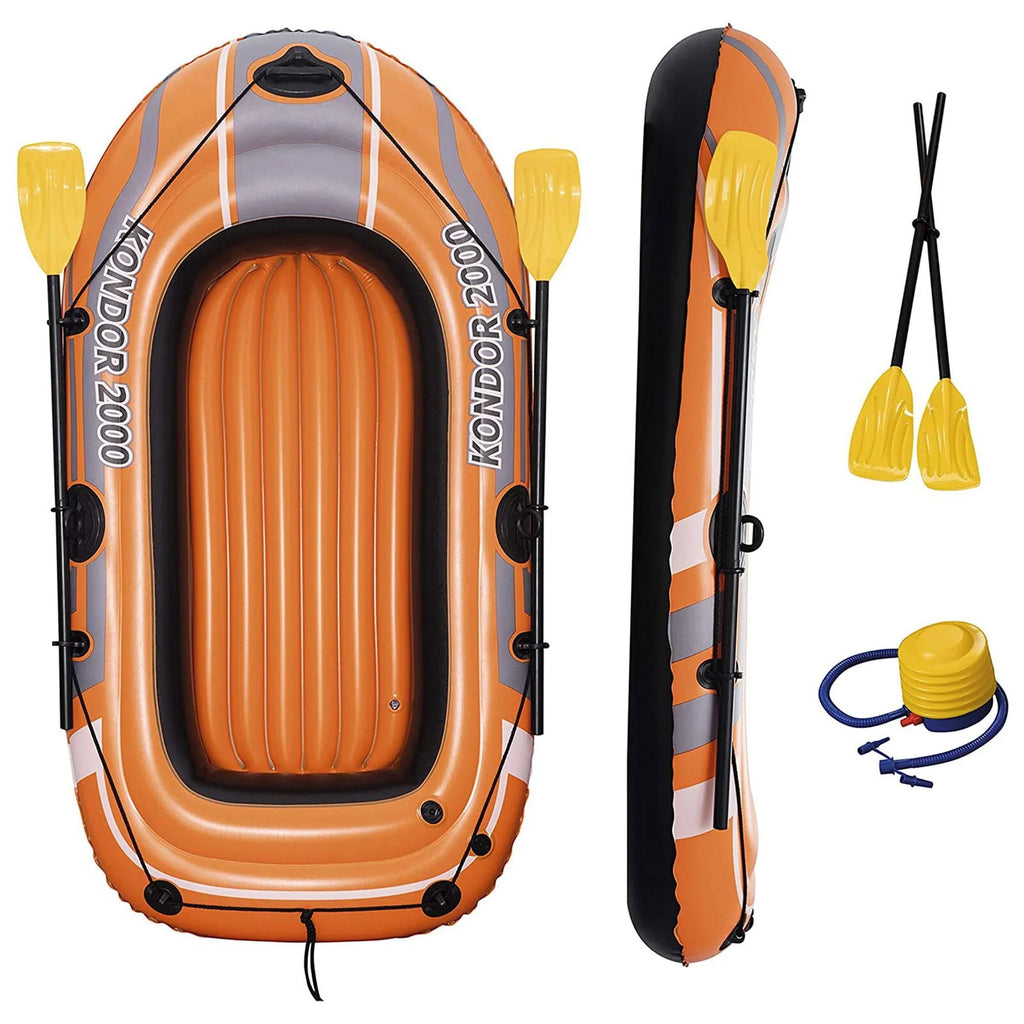 Inflatable Raft Boat Set with Oars and Pump M883699