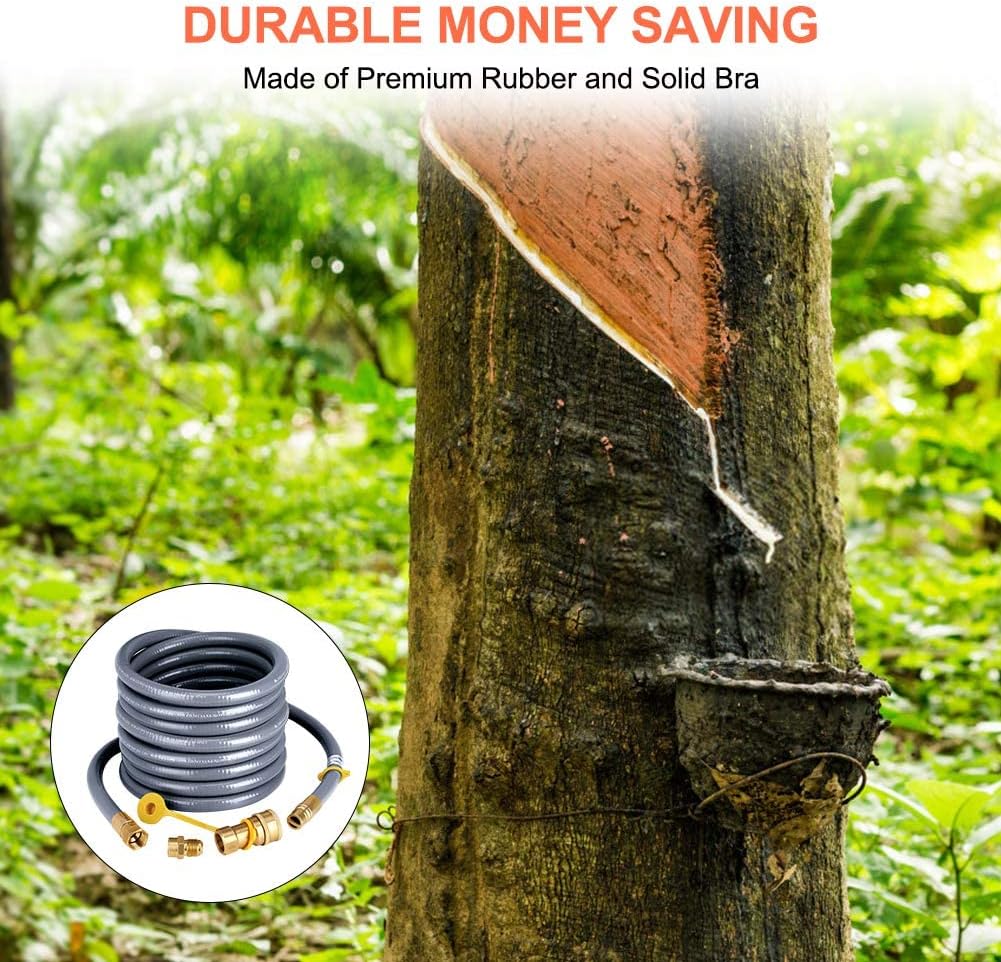 24 Feet 1/2 Inch Natural Gas Grill Hose with Quick Connect Fittings B986