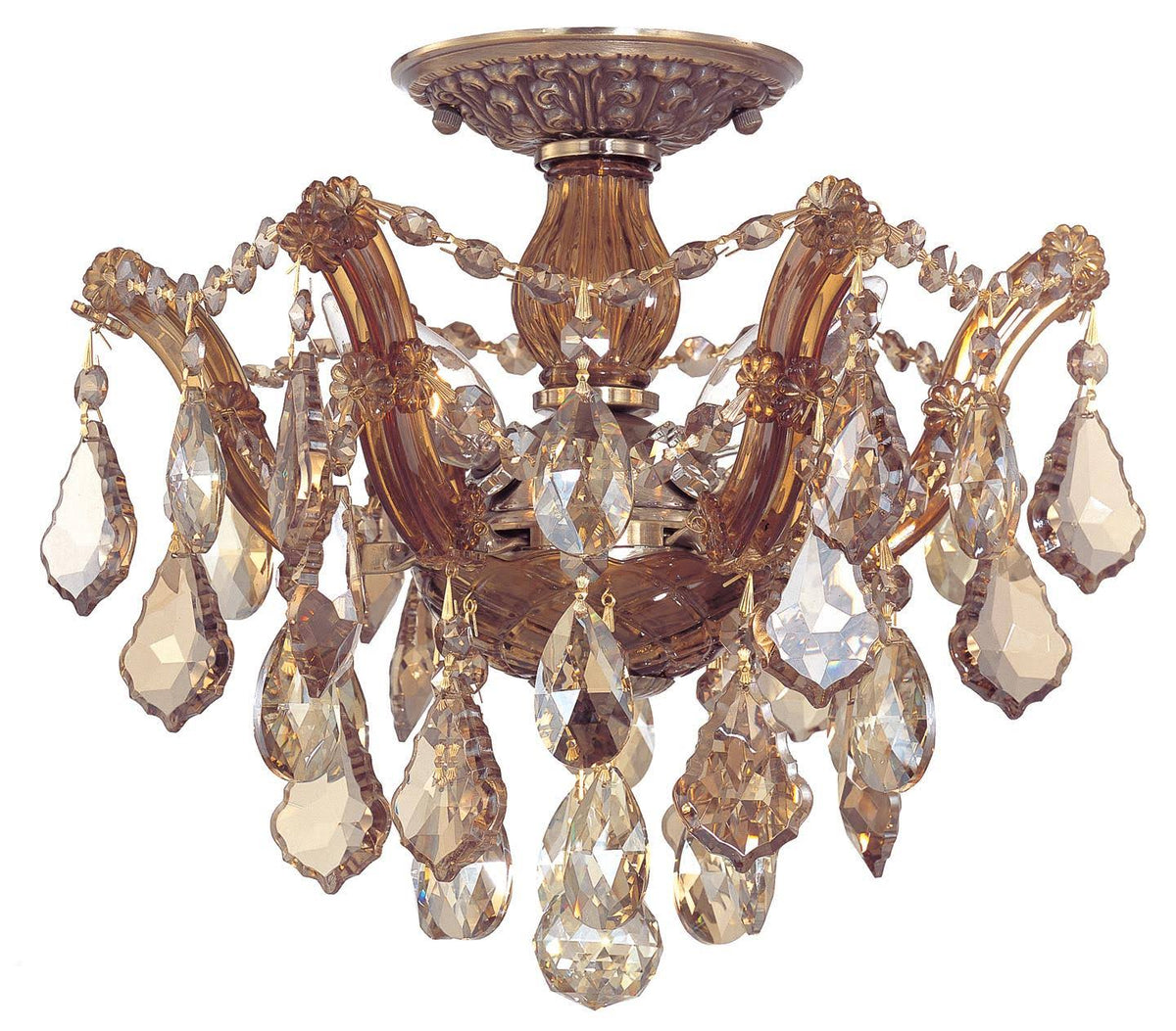 3 Light Spectra Crystal Gold Semi-Flush S52250