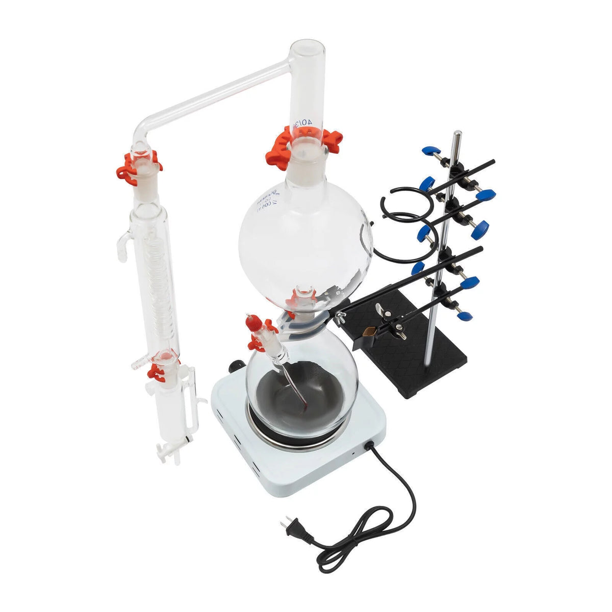 1000W 110V 2000ML Glass Distillation Kit with Condenser and Hot Stove O354394
