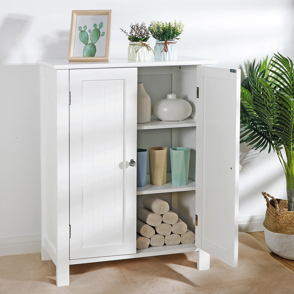 White 2-Door Wooden Bathroom Storage Cabinet T905009