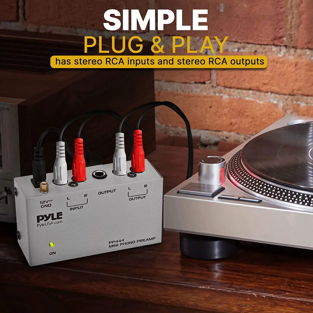 Mini Electronic Audio Stereo Phonograph Preamplifier with RCA Input & Output Q9866