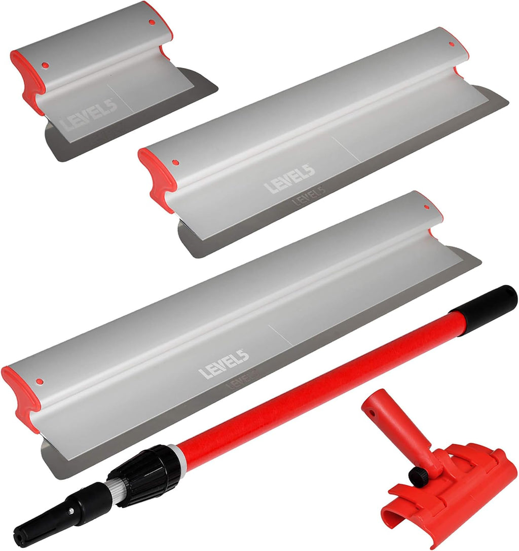 Drywall Skimming Blade Set with 10, 24 & 32 Blades and Extension Handle B1973