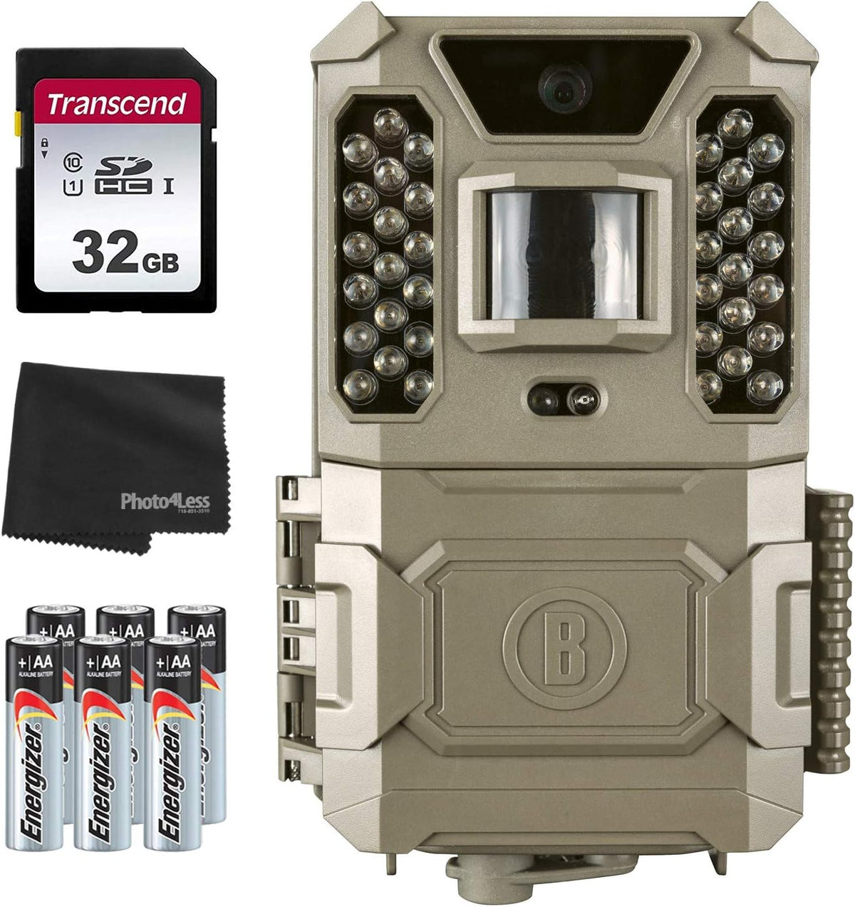 24MP Low Glow Trail Camera with 6 AA Batteries + 32GB SD Card and Lens Cleaning Cloth M341
