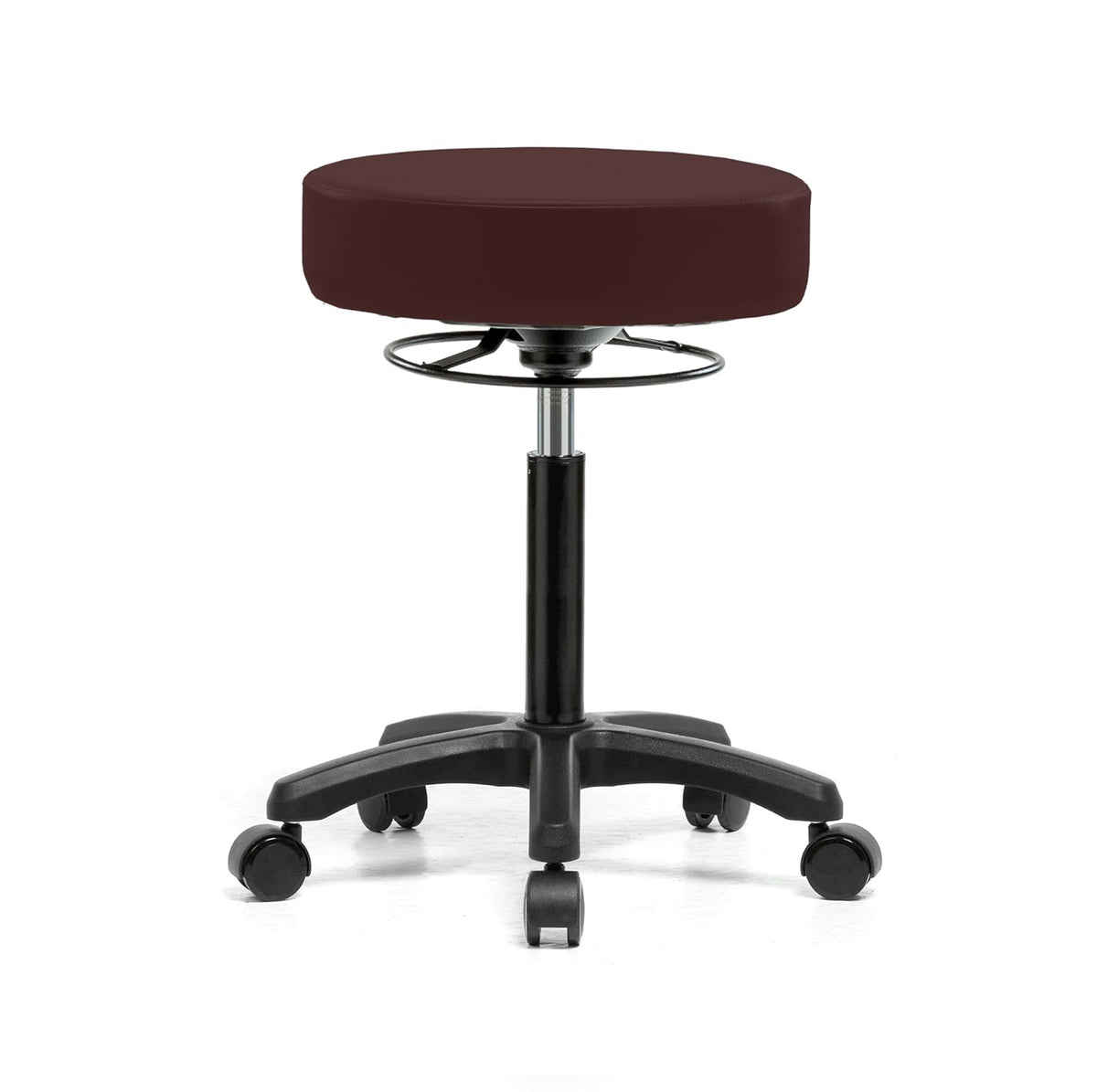 Black Fabric Rolling Height Adjustable Stool L1871