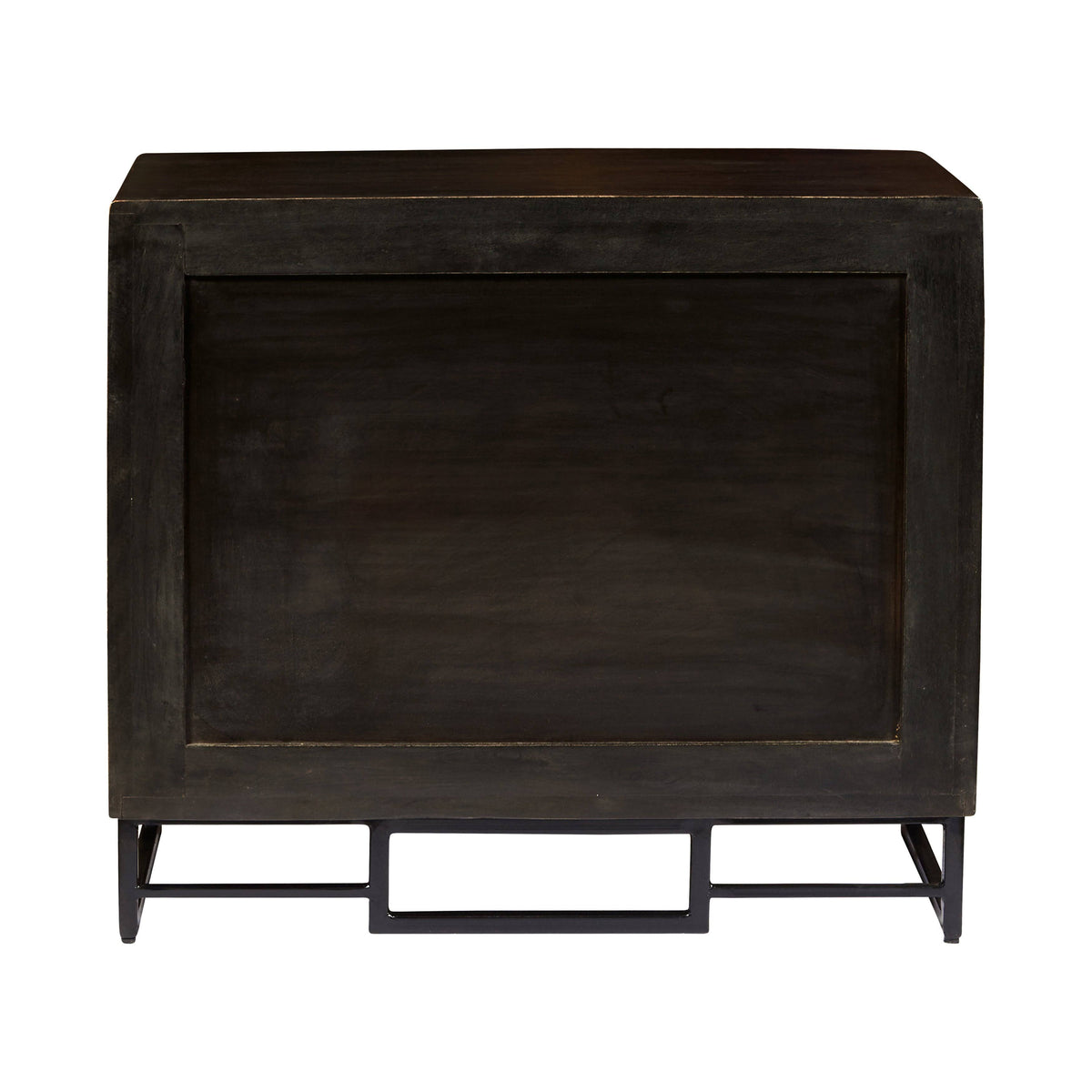 Carved Wooden Two Door Chest in Rustic Brown F18370