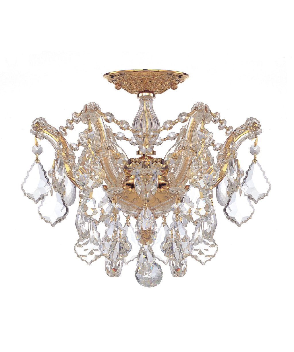 3 Light Spectra Crystal Gold Semi-Flush S52250