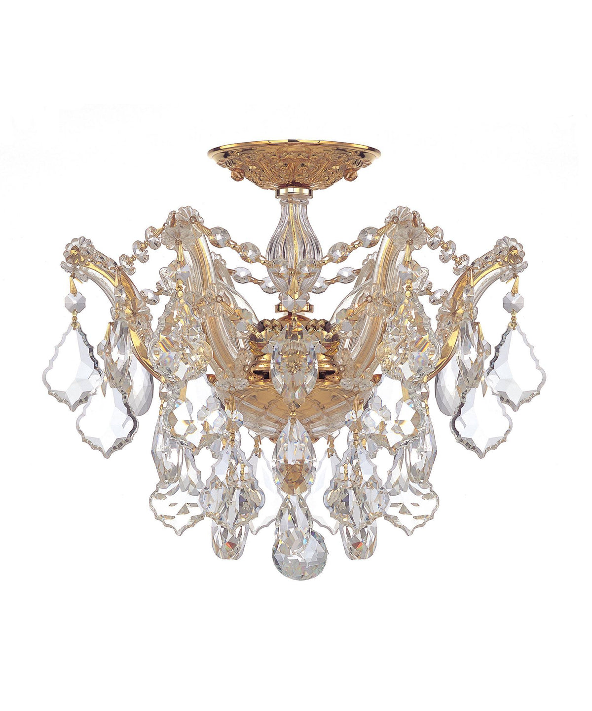 3 Light Spectra Crystal Gold Semi-Flush S52250