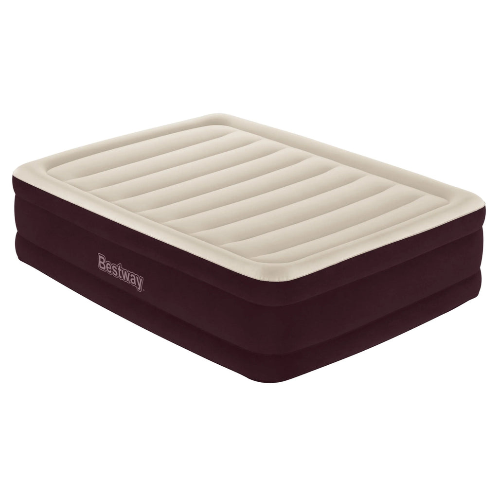 Maroon Queen Air Mattress with Built-in Pump K27244