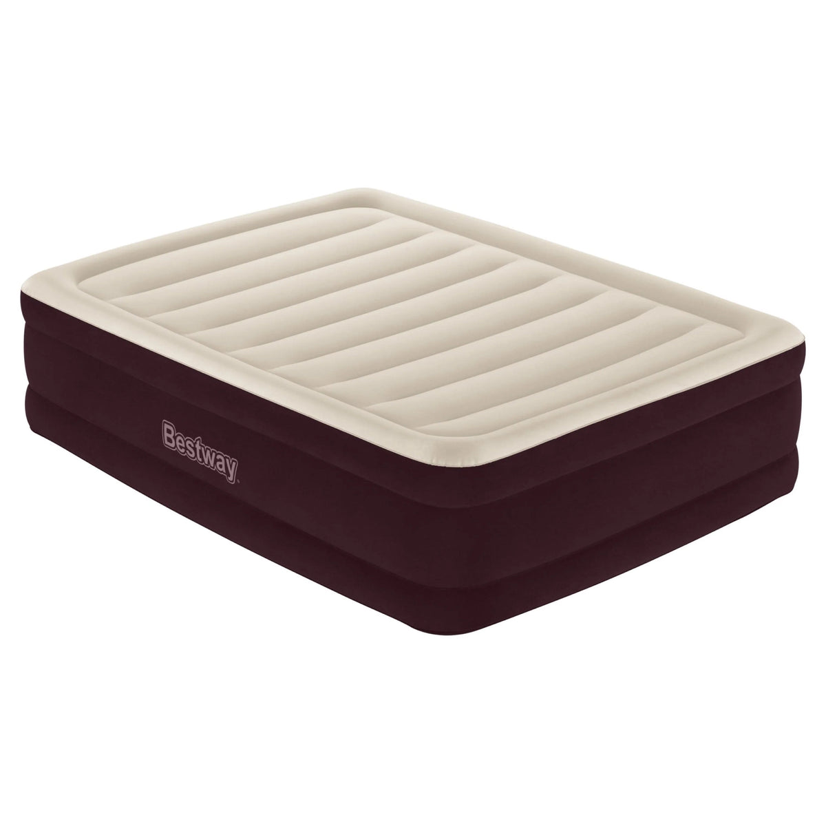 Maroon Queen Air Mattress with Built-in Pump K27244