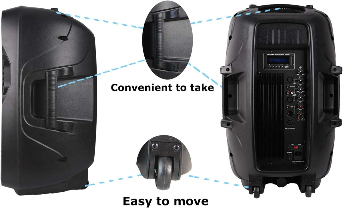 Powered PA Speakers 2-Way 15 Inch Pair I97379