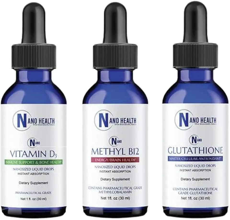Nano Glutathione, Methyl B-12 & Vitamin D3 Bundle F442587