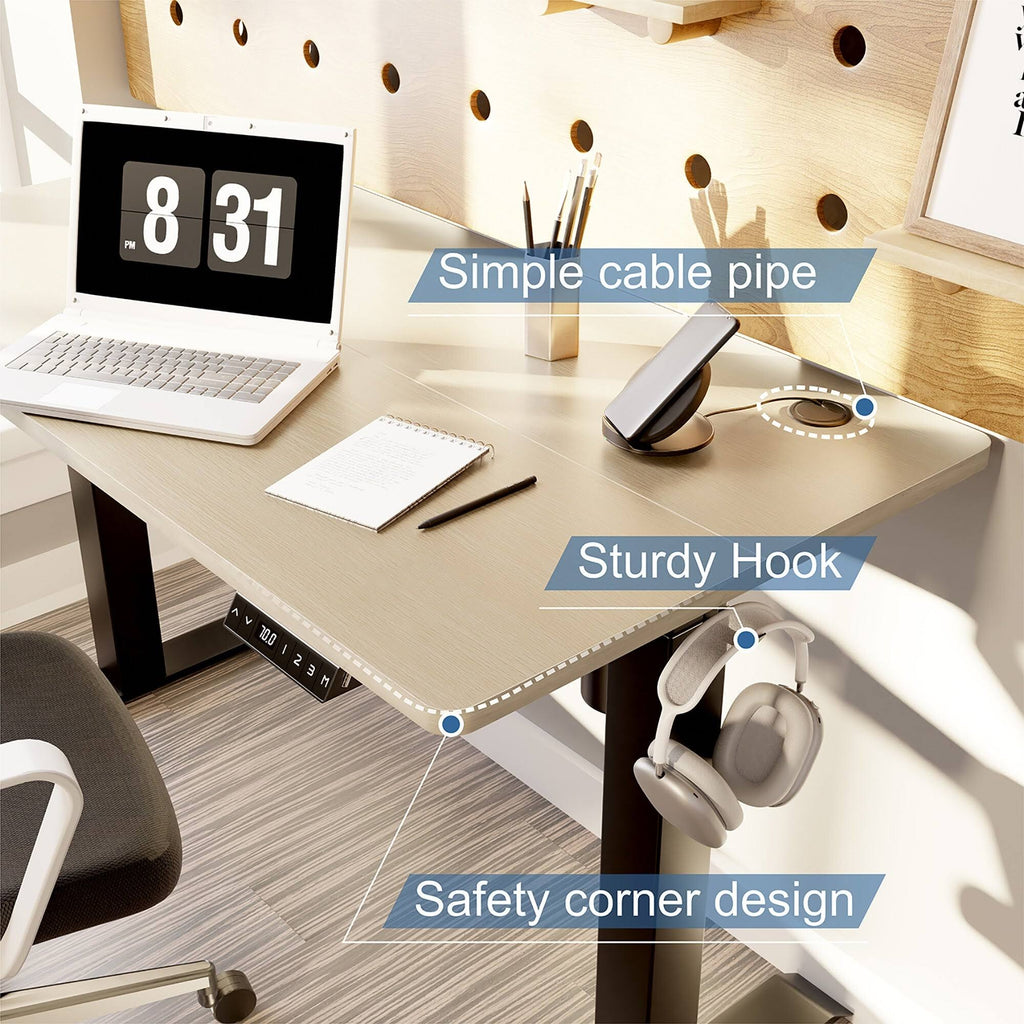 Black Height Adjustable Electric Standing Desk with Splice Board G30695