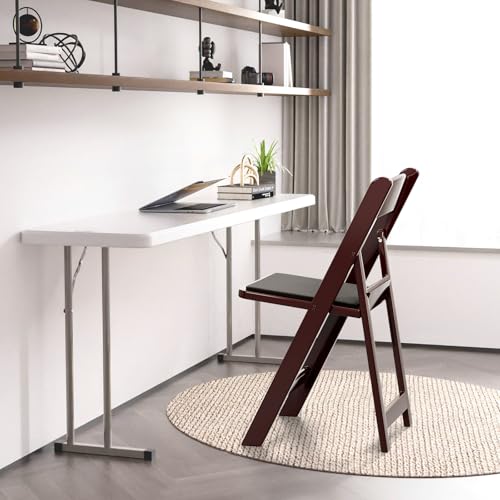 White 4 PC Resin Folding Chairs with Cushion N973304