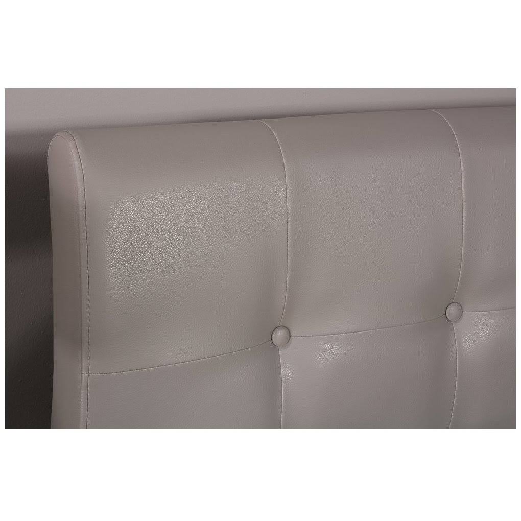 Gray Faux Leather Twin Headboard Frame U38288