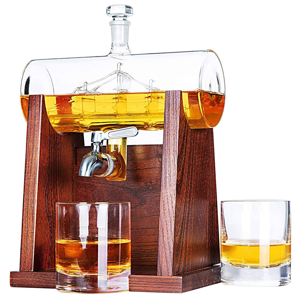1250ml Whiskey Decanter with 2 Whiskey Glasses M201