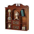 Natural Cherry Wooden Curio Cabinet with Seven Shelves and Two Drawers X6533