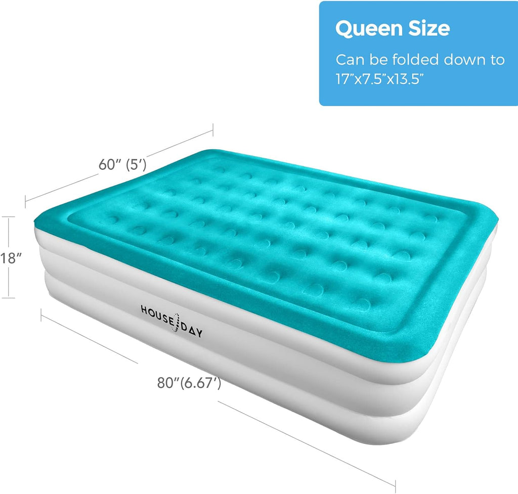 Queen Inflatable Air Mattress with Built-in Pump A402366