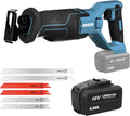 Cordless Reciprocating Saw with 6 Saw Blades and Battery Charger I529