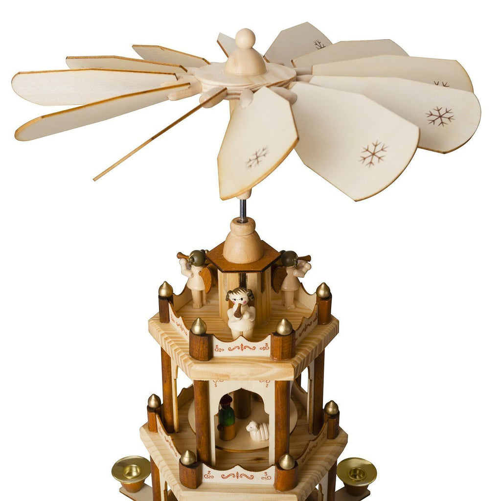 Wooden Christmas Pyramid 18 Inches 3 Tier Carousel U18517