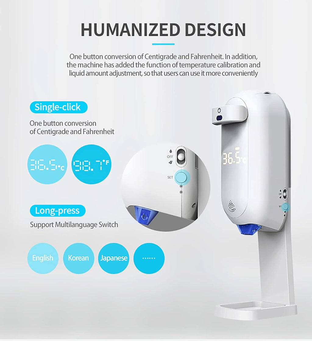 Automatic Soap Dispenser with Stand and Touchless Thermometer W249