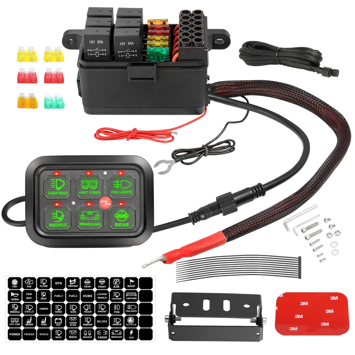 6 Gang Switch Panel with Harness O9264