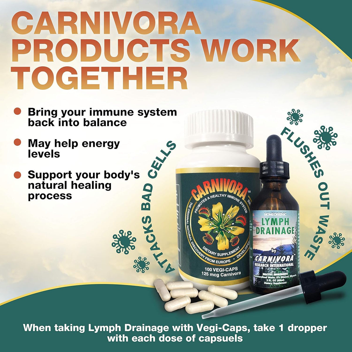Triple Play Bundle with 1 Bottle Vegi-Caps, 1 Bottle Lymph Drainage, and 1 Bottle Turmeric M52363
