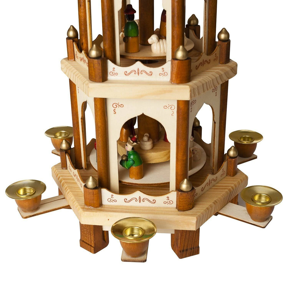 Wooden Christmas Pyramid 18 Inches 3 Tier Carousel U18517