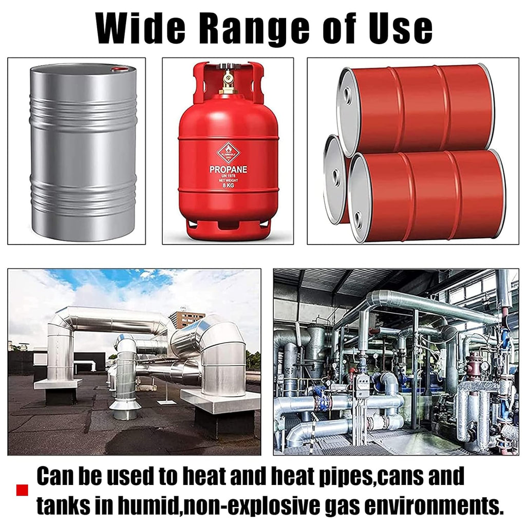 55-Gallon Silicone Metal Drum Heat Pad Band Warmer Kit 120V 150℃ 5x70in Pack of 2 M631249