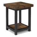 Brown Chairside Table with Metal Frame S1823