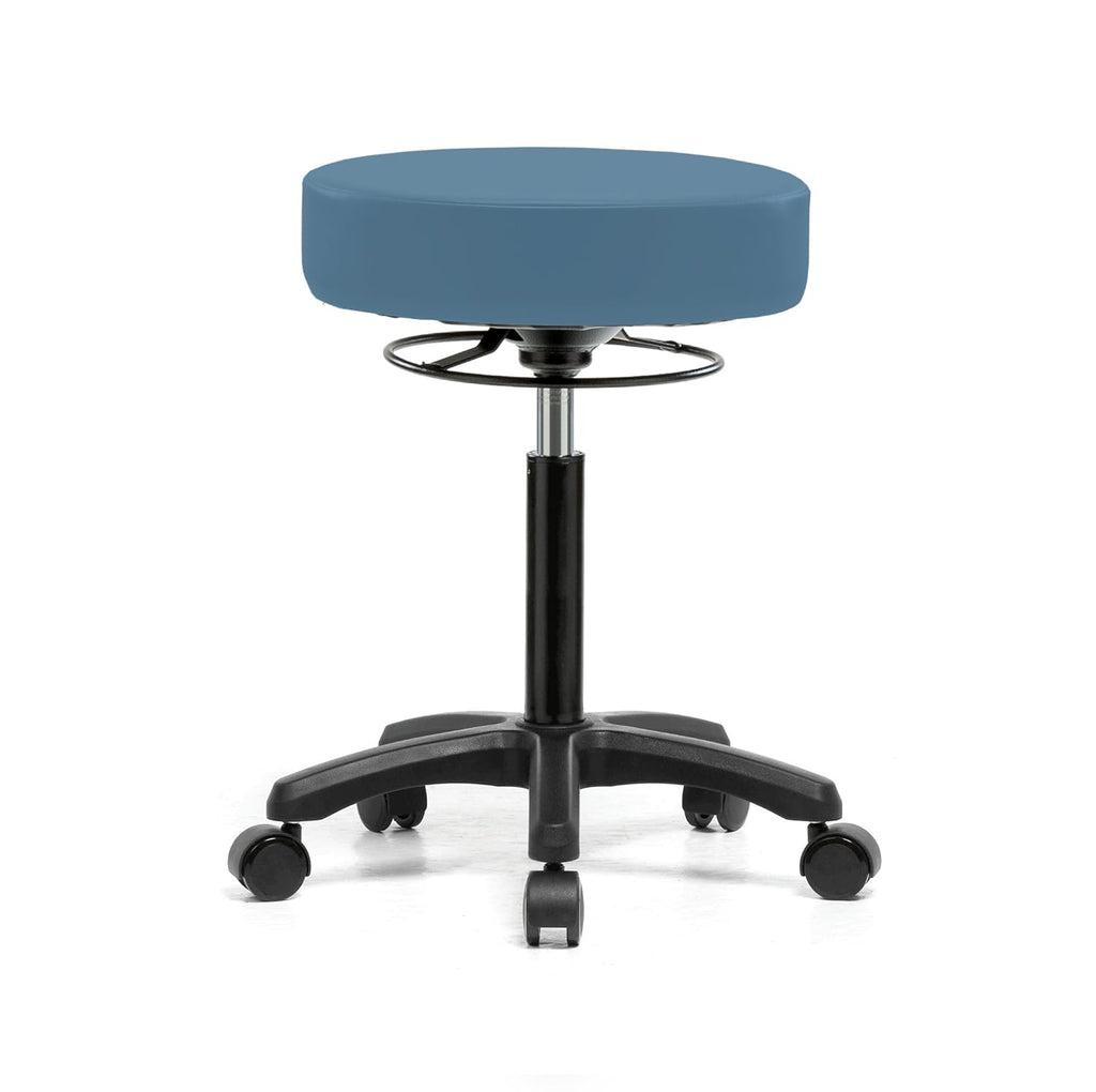 Black Fabric Rolling Height Adjustable Stool L1871