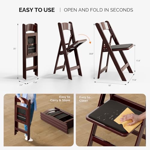 White 4 PC Resin Folding Chairs with Cushion N973304
