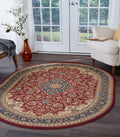 5x8 Oval Red Area Rug M379213