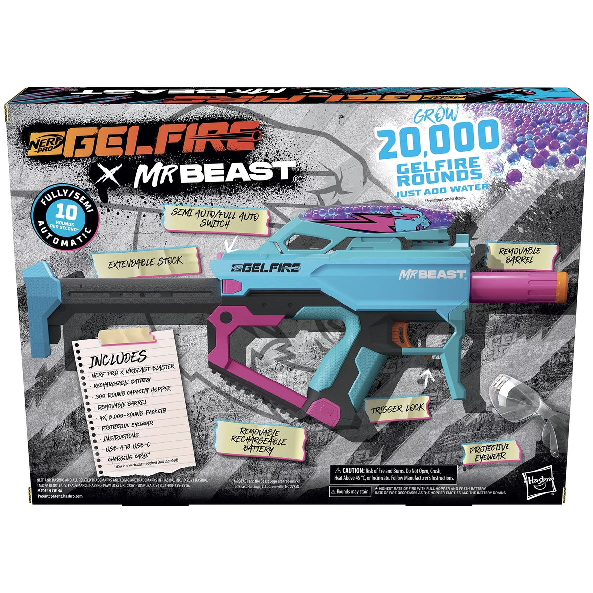 Toy Gel Blaster with 20000 Water Bead Rounds and Eyewear H28704