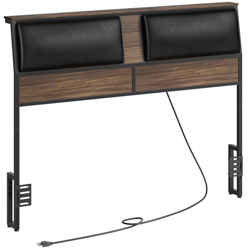 King Size Upholstered Headboard with Charging Station V640