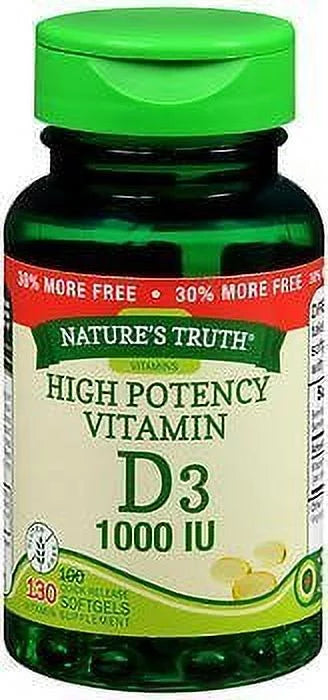 Vitamin D3 Tablets 1000 IU 130 Count Pack of 12 V562