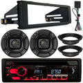 Single DIN AM/FM CD Receiver with 6.5 Marine Speakers and Install Kit J45661