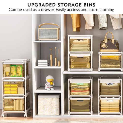 3 Drawer Plastic Storage Organizer with Wheels F2348