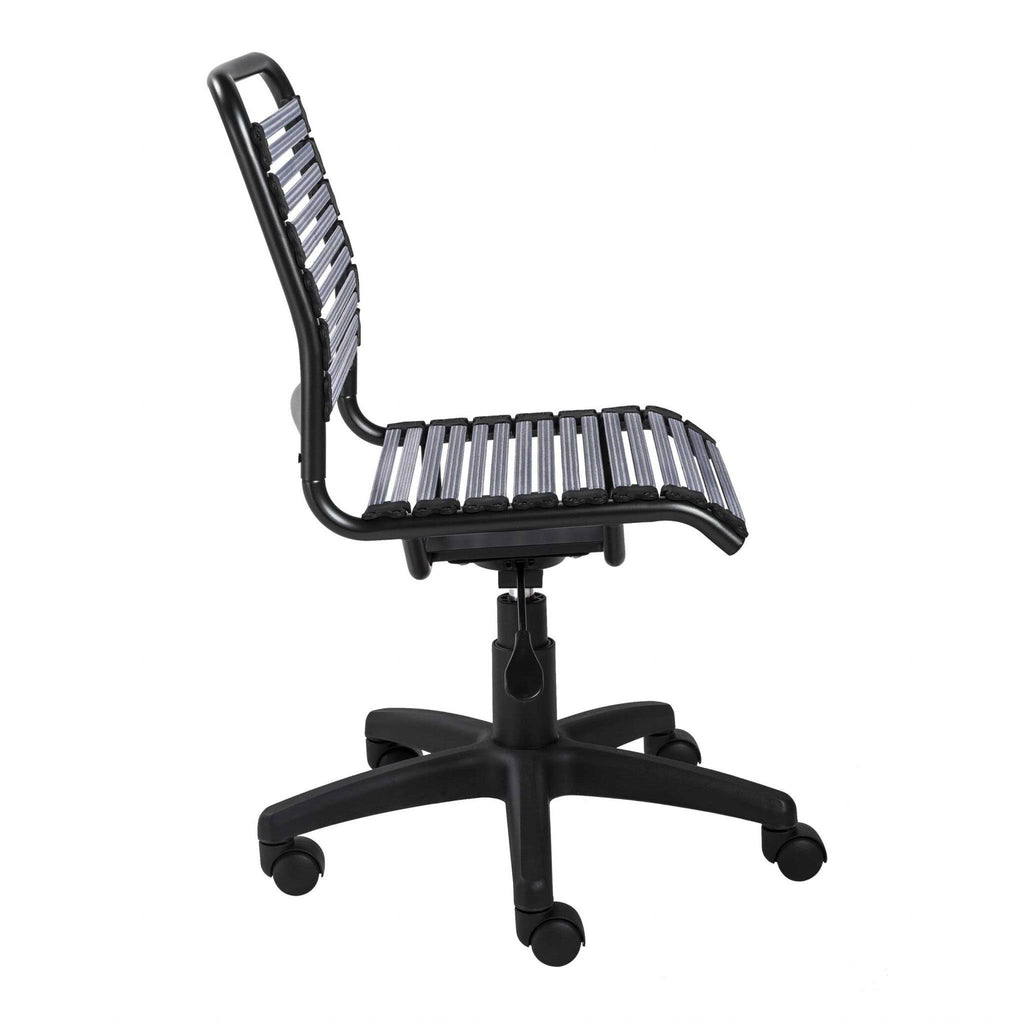 Red Flat Bungie Cords Low Back Office Chair with Graphite Black Frame and Base S15707