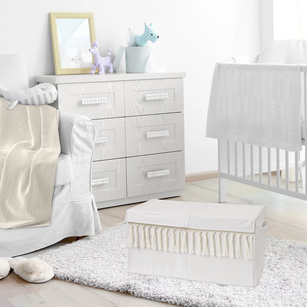 Ivory Storage Fabric Toy Box O7015