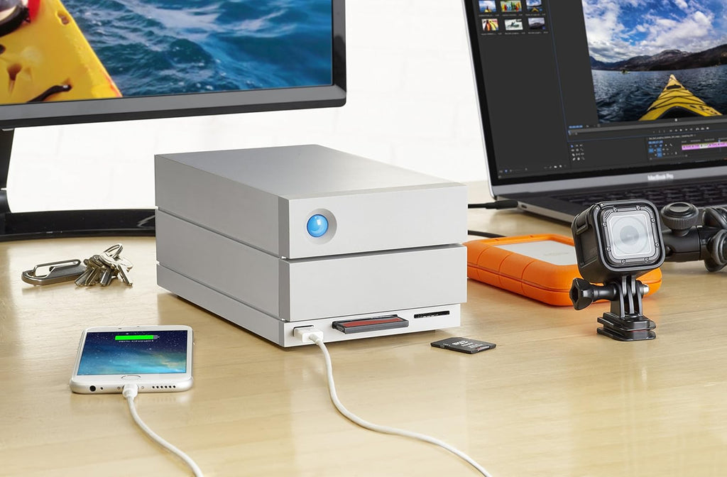 20TB External RAID Hard Drive with SD Card CF Card Slots Q88814