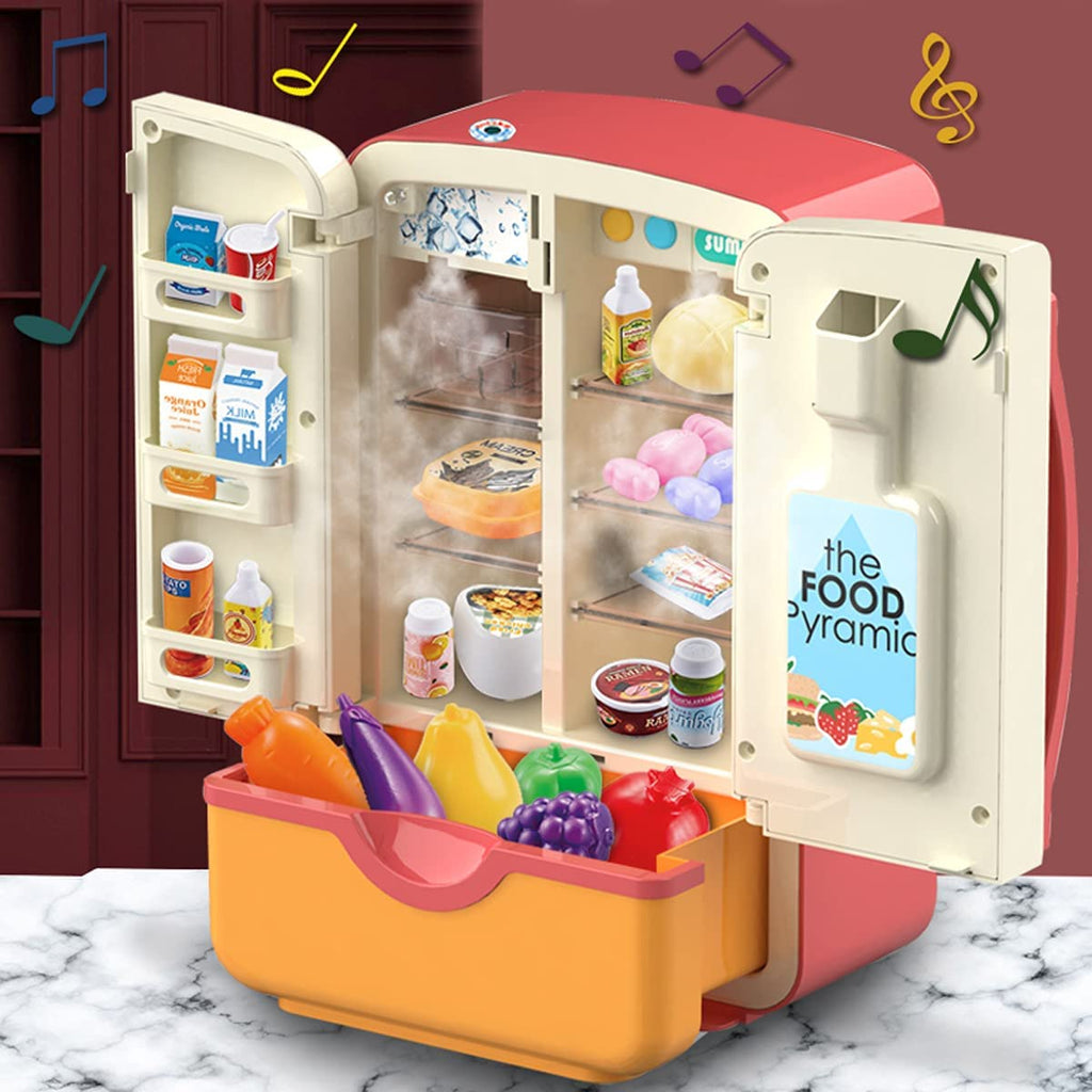 Toys Fridge Refrigerator with Ice Dispenser Pretend Play Kitchen Set R207