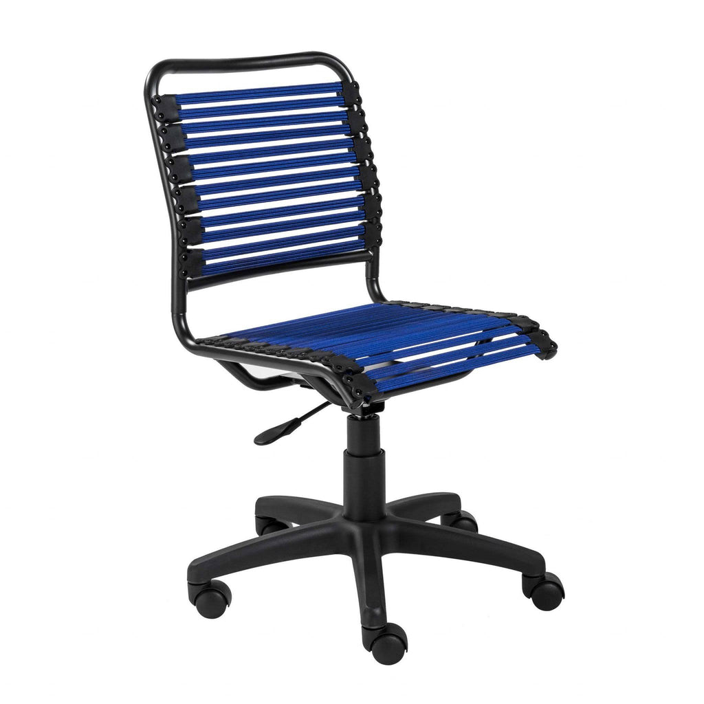 Red Flat Bungie Cords Low Back Office Chair with Graphite Black Frame and Base S15707