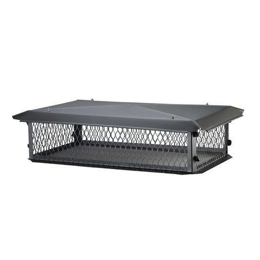 13x19 Multi-Flue Chimney Cap, Black Galv, 10x22 High, 3/4x22 Mesh U985